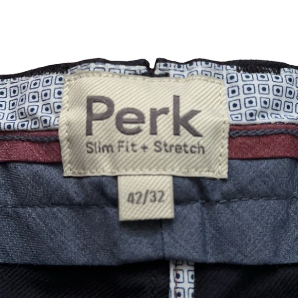 Perk Pants Mens Size 42x32 Feel Good Chinos Stretch Slim Fit Navy Blue NWT - Picture 5 of 6